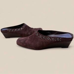 Vintage Heeled Wedge Mules